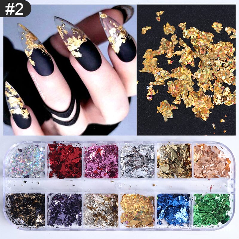 12 Grids Irregular Aluminum Nail Foil - Image 5
