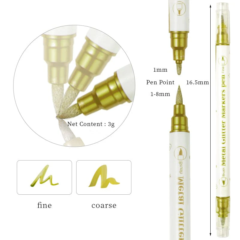 10 Colors Double Head Metal Painting Pen - Image 8