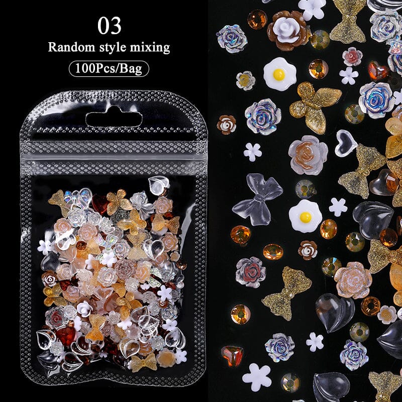 100pcs 3D Nail Decoration #03 Random Mixed - Image 2