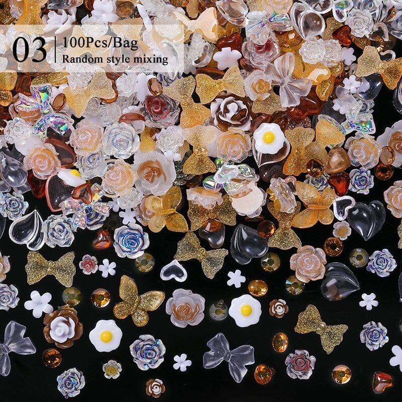 100pcs Random Mixed 3D Nail Decoration #06 - Image 12