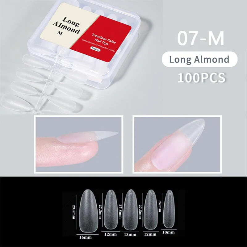100pcs/box Matte Clear False Nail Tips - Image 16