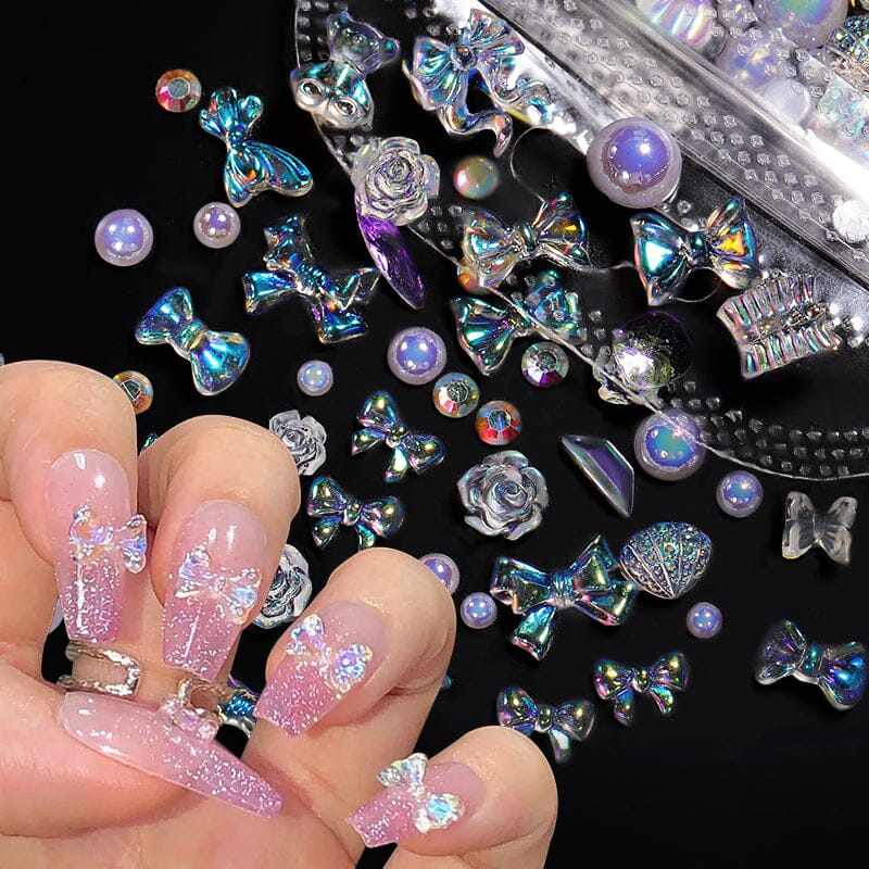 100pcs Colorful Bowknot Flowers 3D Nail Decorations - Image 4