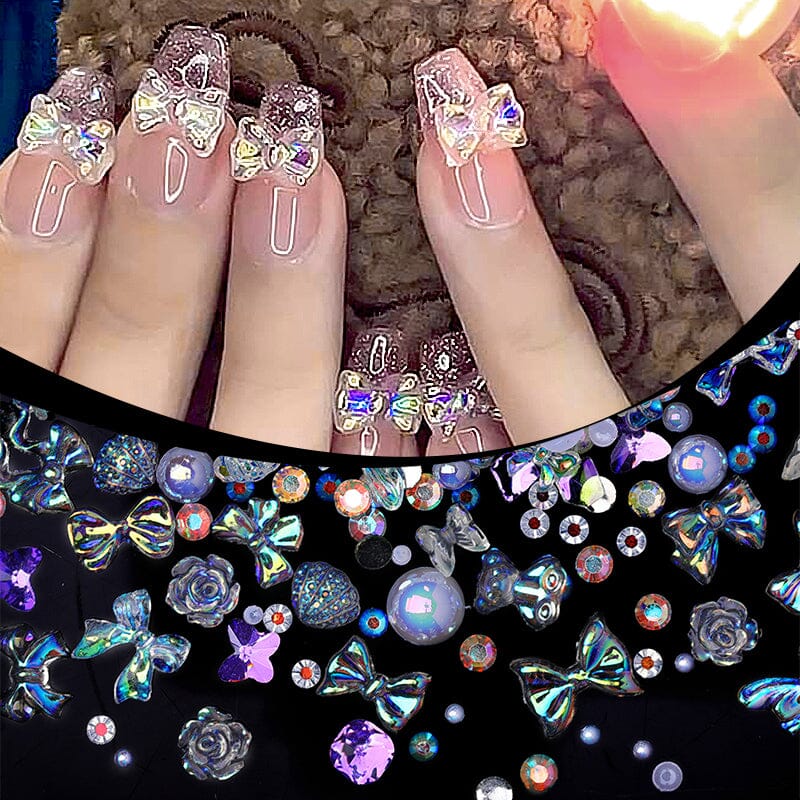 100pcs Colorful Bowknot Flowers 3D Nail Decorations - Image 5