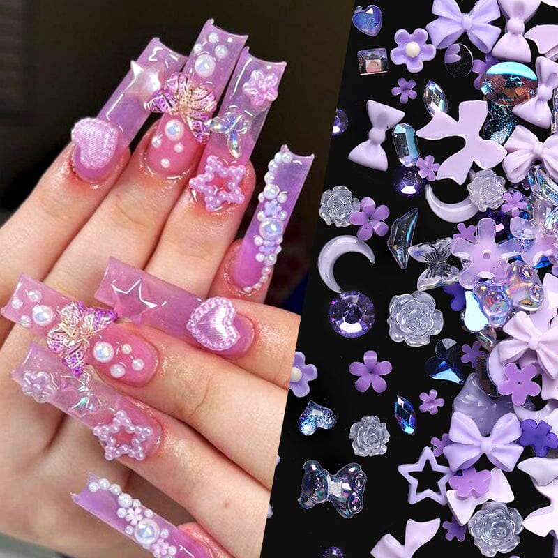 100pcs Colorful Bowknot Flowers 3D Nail Decorations - Image 6