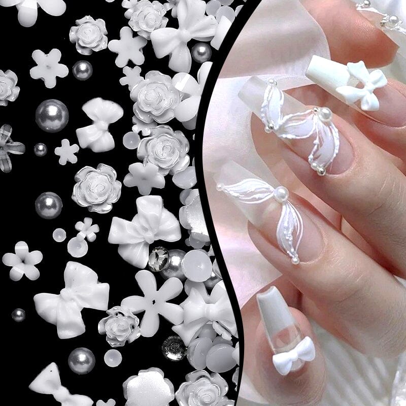 100pcs Colorful Bowknot Flowers 3D Nail Decorations - Image 9