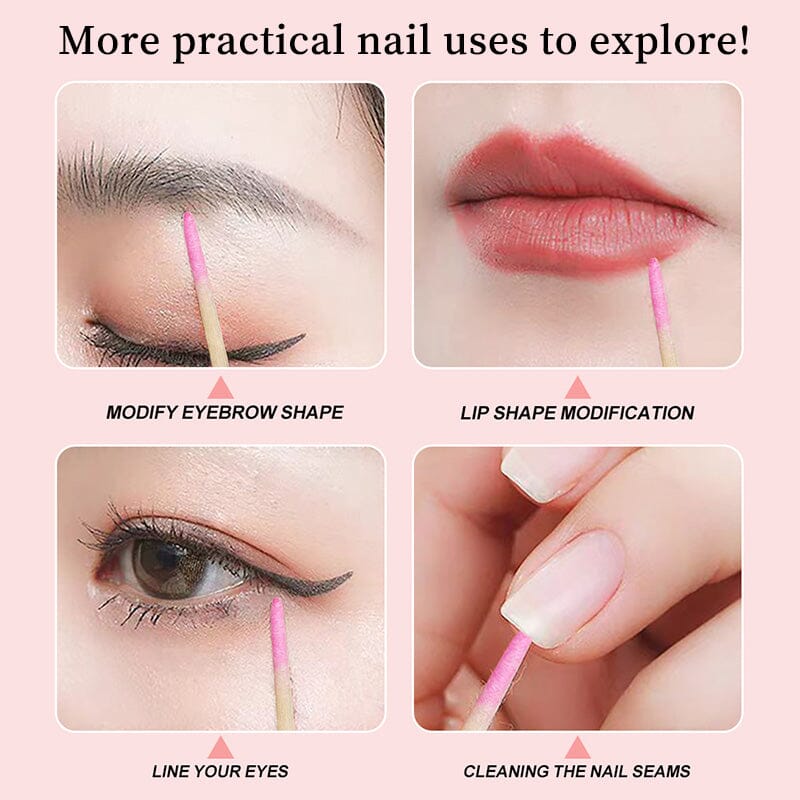 100pcs Pink Double-ended Pointed Cotton Swabs - Image 3