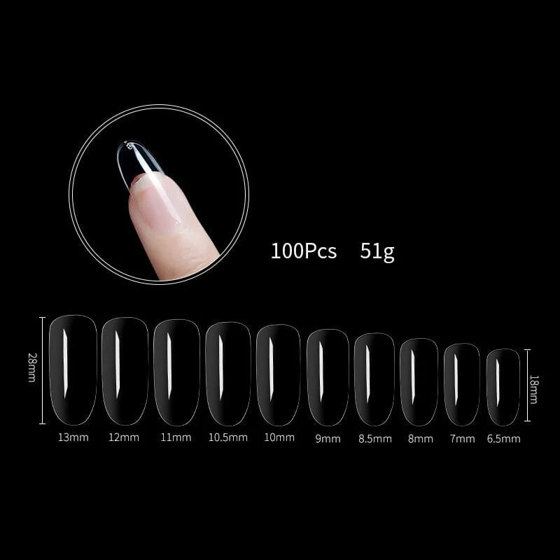100pcs Oval Transparent False Nail Tips - Image 13