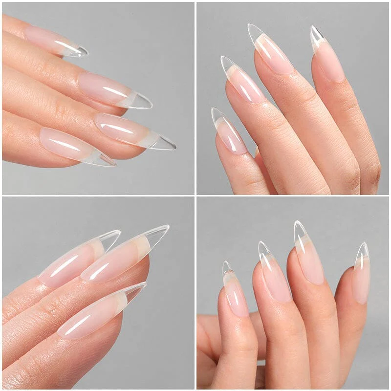 100pcs Oval Transparent False Nail Tips - Image 3