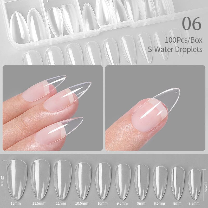 100pcs S-Water Droplets Transparent False Nail Tips - Image 2