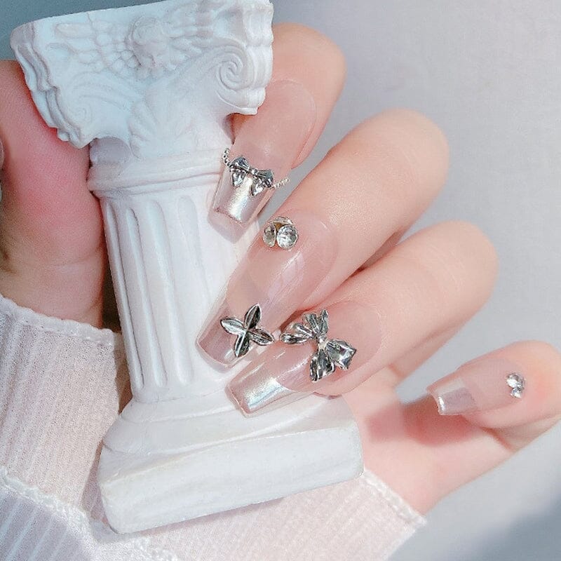 10pcs Bowknot Gold Silver Alloy Nail Decoration - Image 7