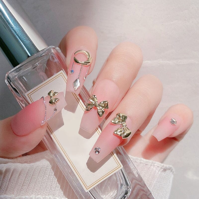 10pcs Bowknot Gold Silver Alloy Nail Decoration - Image 8