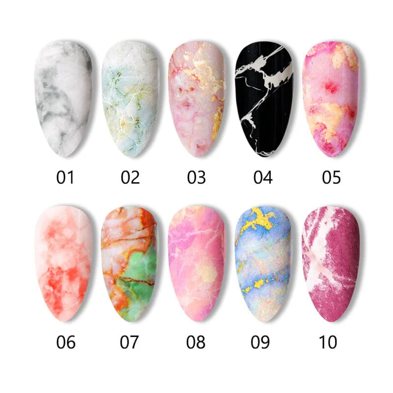 10pcs Marble Nail Foil Stickers - Image 4
