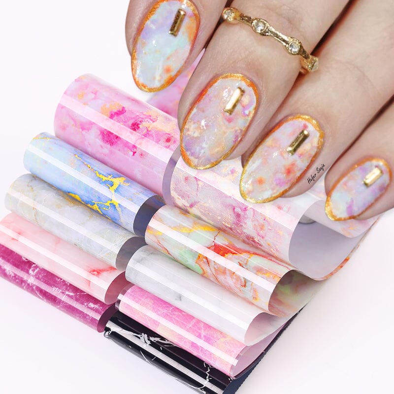10pcs Marble Nail Foil Stickers - Image 5