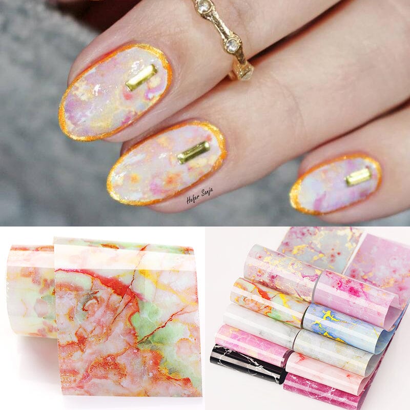 10pcs Marble Nail Foil Stickers - Image 7
