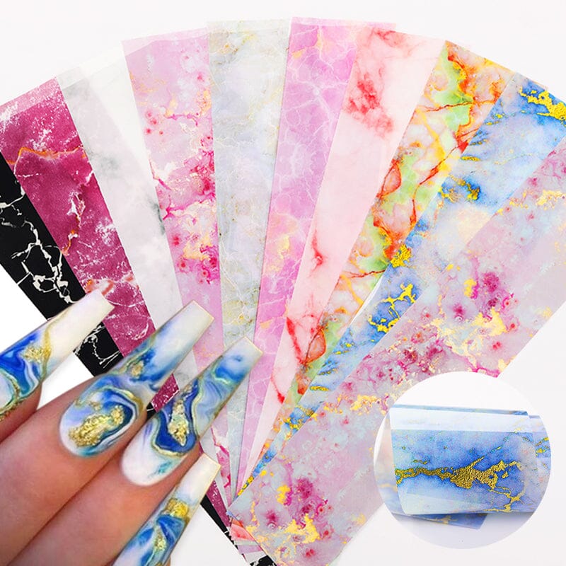 10pcs Marble Nail Foil Stickers - Image 8