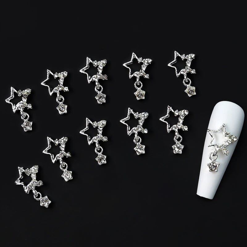 10pcs Pentagram Chain Nail Charm