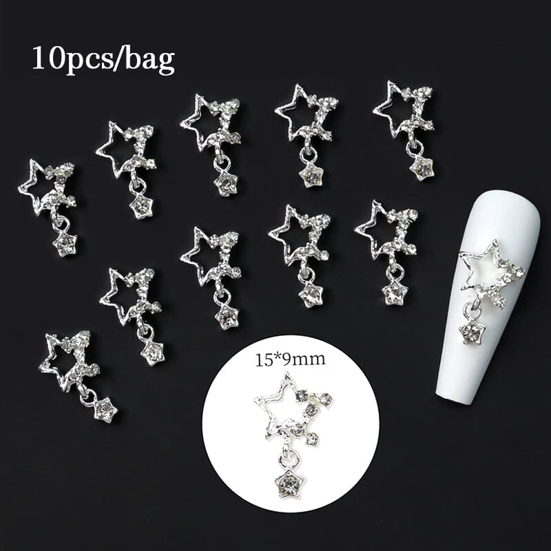 10pcs Pentagram Chain Nail Charm - Image 6