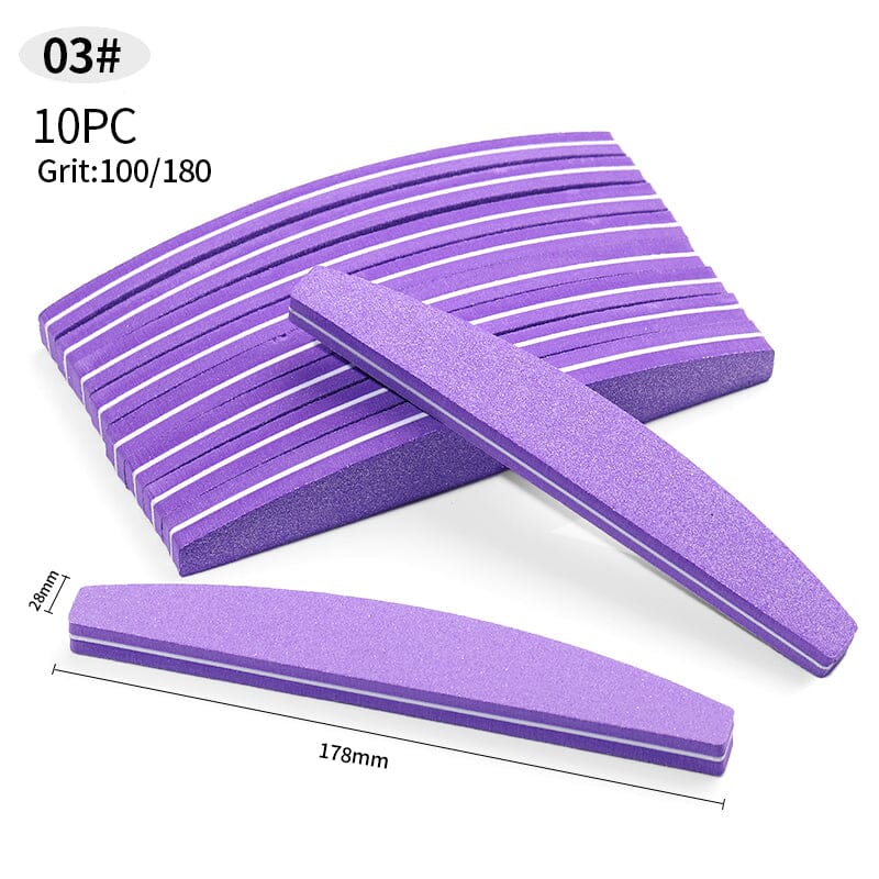 10pcs Purple Nail Files 100/180 - Image 3