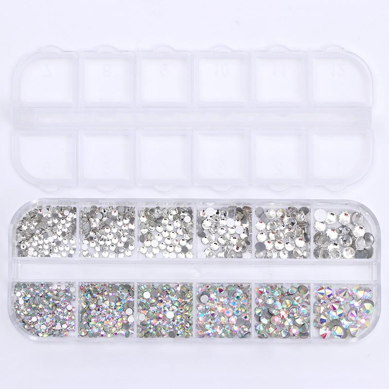 12 Grids Colorful Nail Rhinestones - Image 3