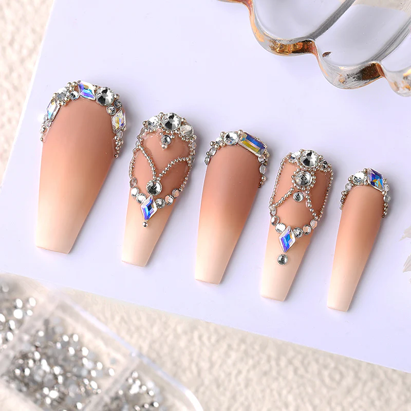 12 Grids Flat-Back Pearls & Rhinestones - Image 9