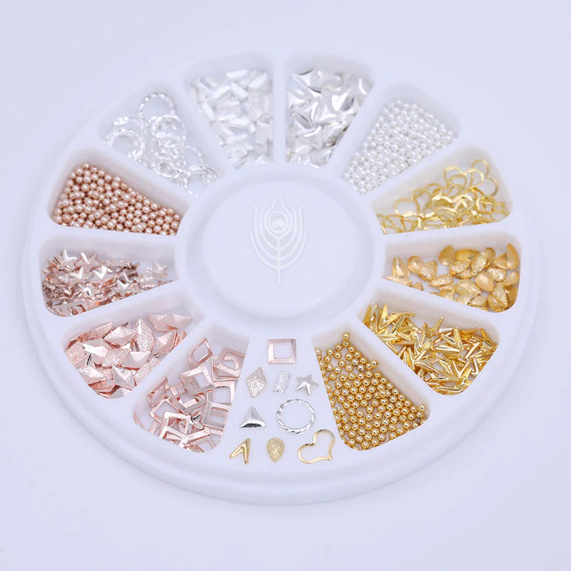 12 Patterns Metal 3D Nail Decoration in Wheel - Image 4