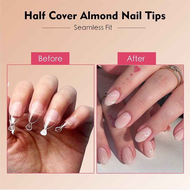 120/240pcs Half Cover Matte Short Almond Nail Tips - Image 5
