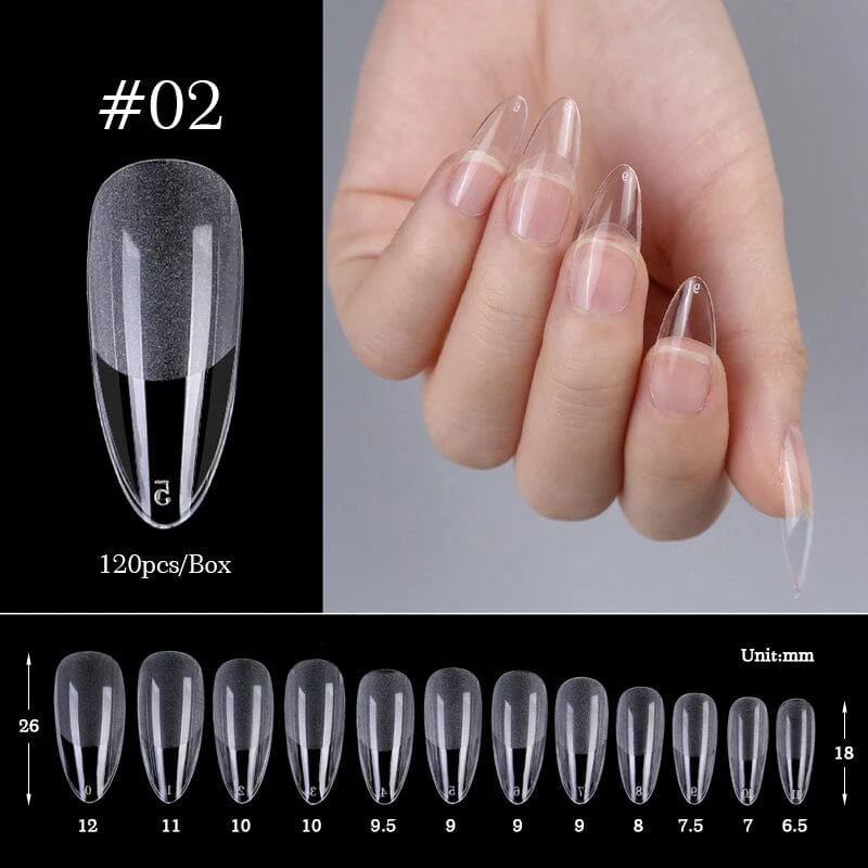 120pcs Almond Semi-frosted False Nail Tips - Image 2