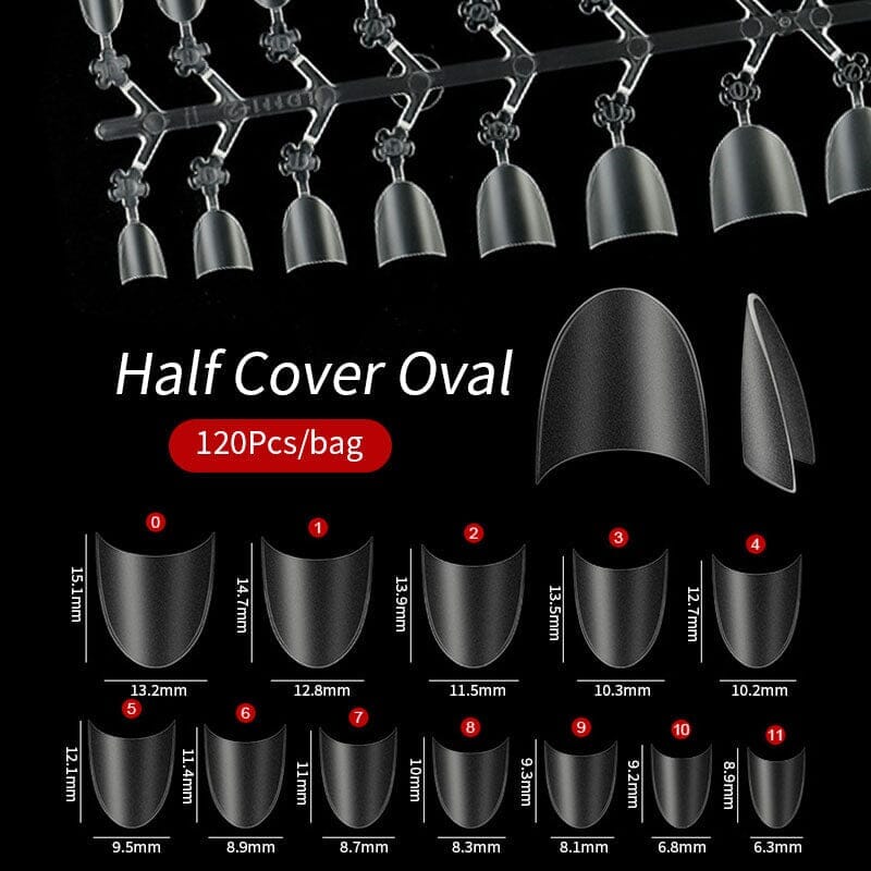 120pcs Oval Half Cover Matte False Nail Tips - Image 6