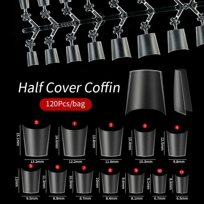 120pcs Oval Half Cover Matte False Nail Tips - Image 7