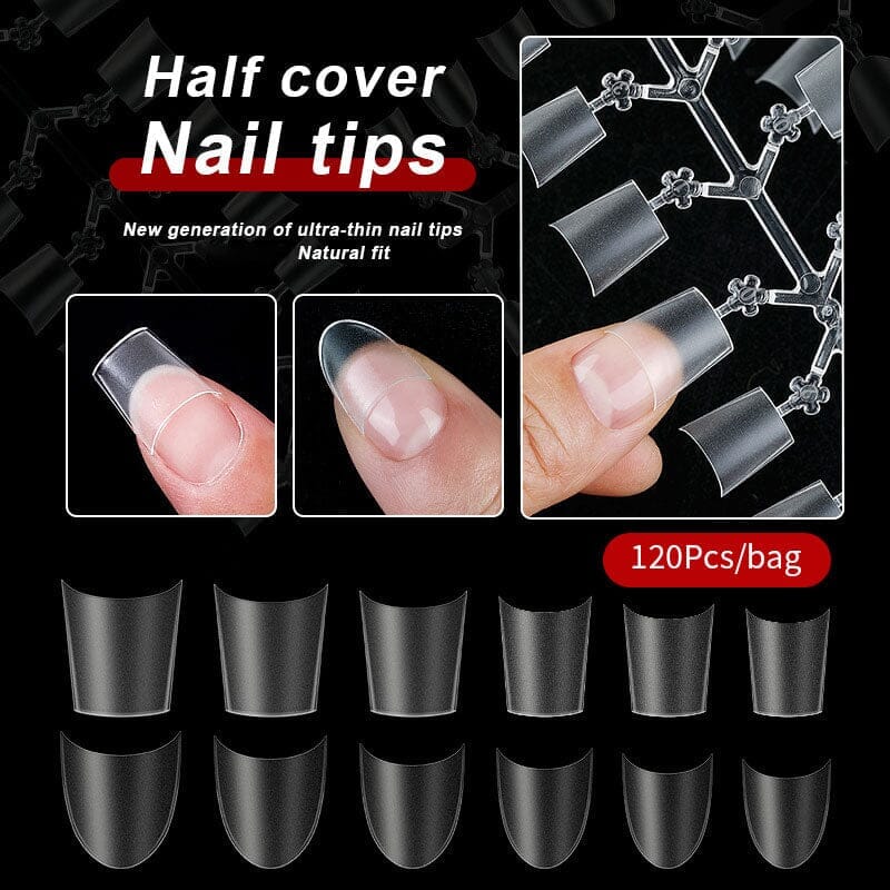 120pcs Oval Half Cover Matte False Nail Tips - Image 9