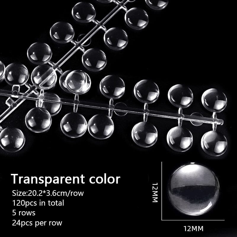 120pcs Round Transparent Display False Nail Tips
