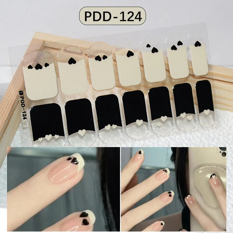 14 Tips Full Cover Nail Stickers Flowers Gradient Patterns - Image 13