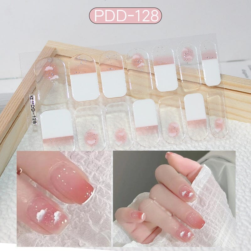 14 Tips Full Cover Nail Stickers Flowers Gradient Patterns - Image 15