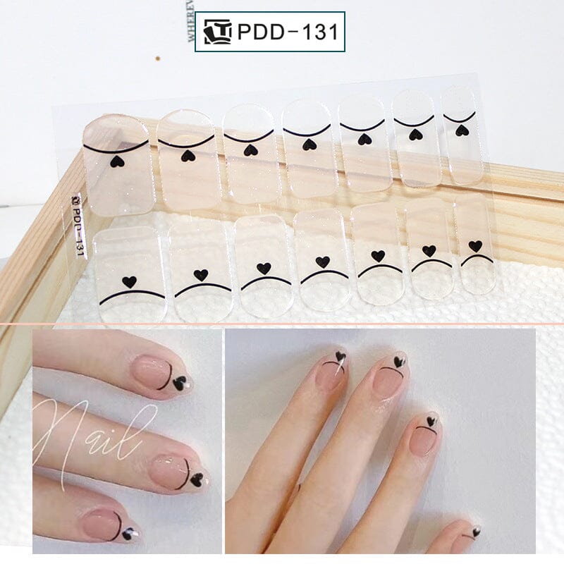 14 Tips Full Cover Nail Stickers Flowers Gradient Patterns - Image 16