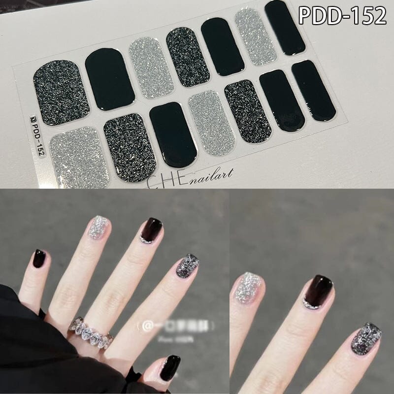 14 Tips Full Cover Nail Stickers Flowers Gradient Patterns - Image 19
