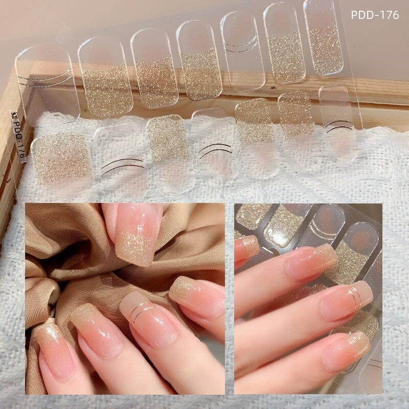 14 Tips Full Cover Nail Stickers Flowers Gradient Patterns - Image 20