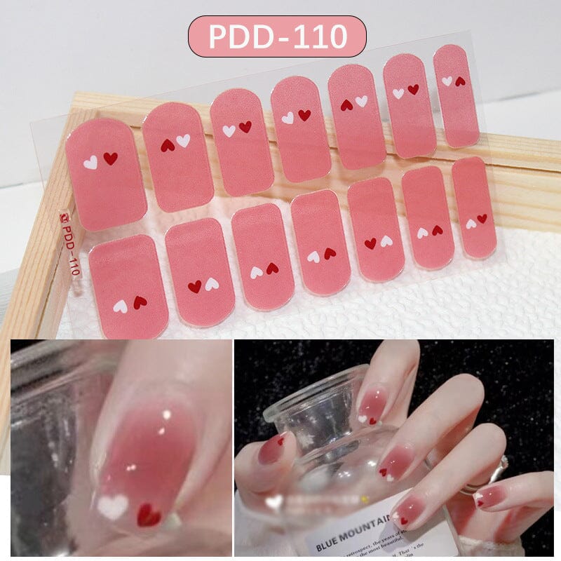 14 Tips Full Cover Nail Stickers Flowers Gradient Patterns - Image 9