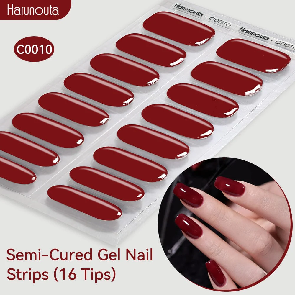 16 Tips Semi-Cured Gel Nail Strips C001-C056 - Image 10