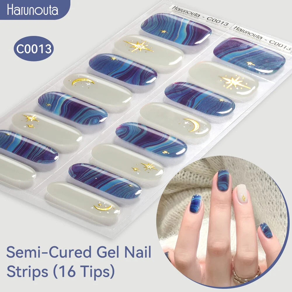 16 Tips Semi-Cured Gel Nail Strips C001-C056 - Image 13