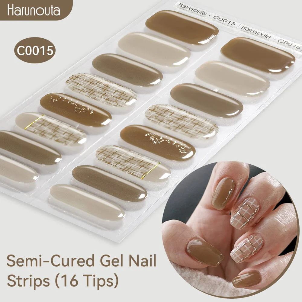 16 Tips Semi-Cured Gel Nail Strips C001-C056 - Image 15