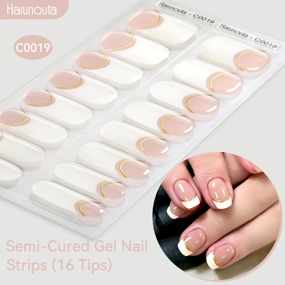 16 Tips Semi-Cured Gel Nail Strips C001-C056 - Image 19