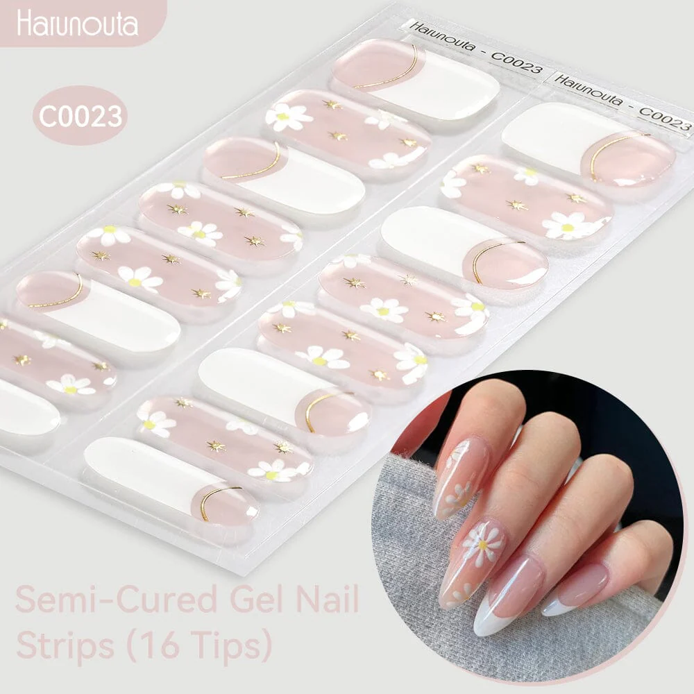 16 Tips Semi-Cured Gel Nail Strips C001-C056 - Image 23