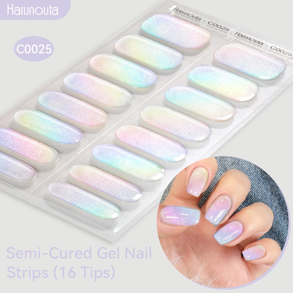 16 Tips Semi-Cured Gel Nail Strips C001-C056 - Image 25