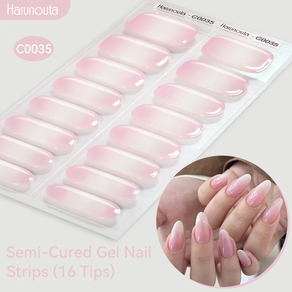 16 Tips Semi-Cured Gel Nail Strips C001-C056 - Image 35