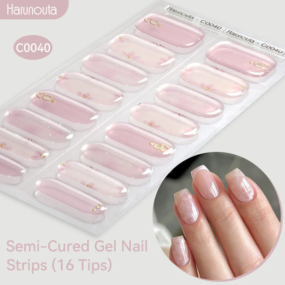 16 Tips Semi-Cured Gel Nail Strips C001-C056 - Image 40