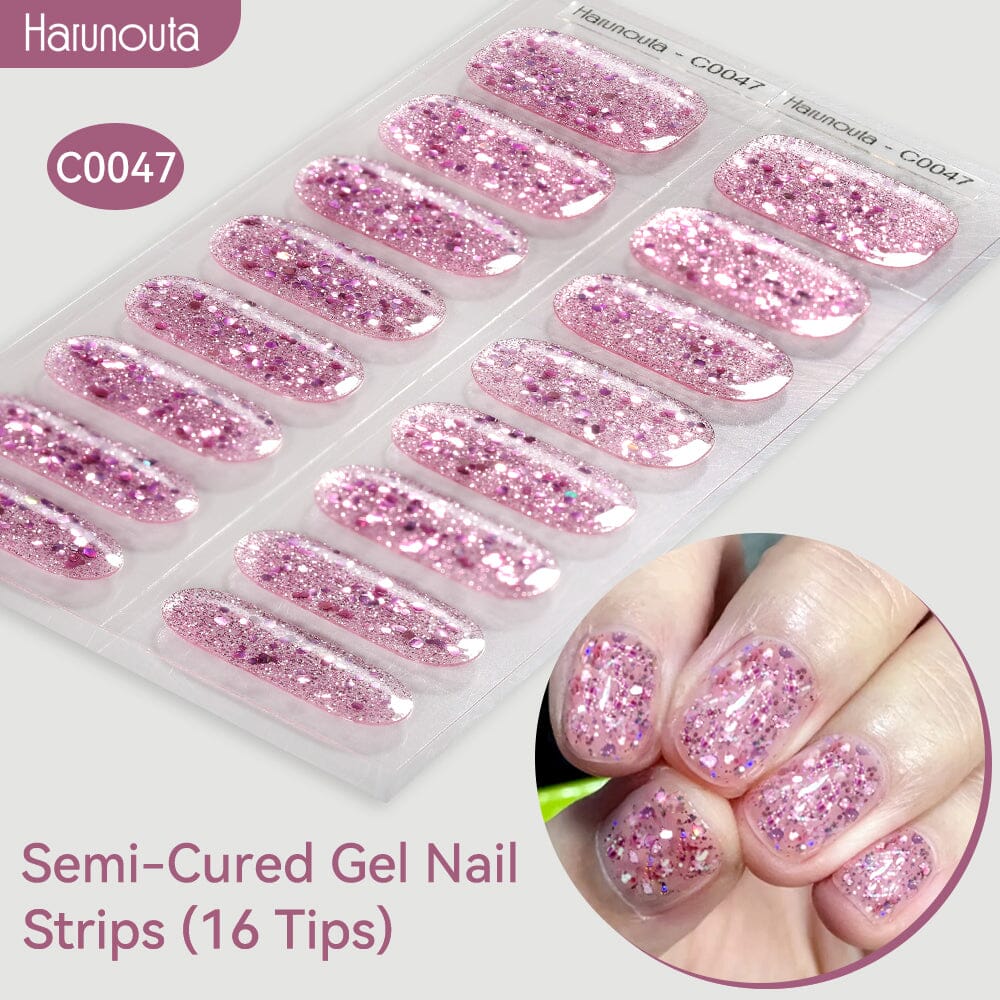 16 Tips Semi-Cured Gel Nail Strips C001-C056 - Image 47