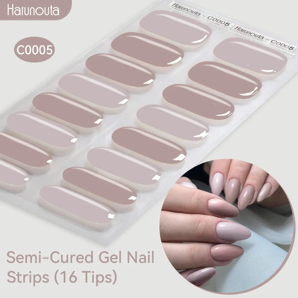 16 Tips Semi-Cured Gel Nail Strips C001-C056 - Image 5