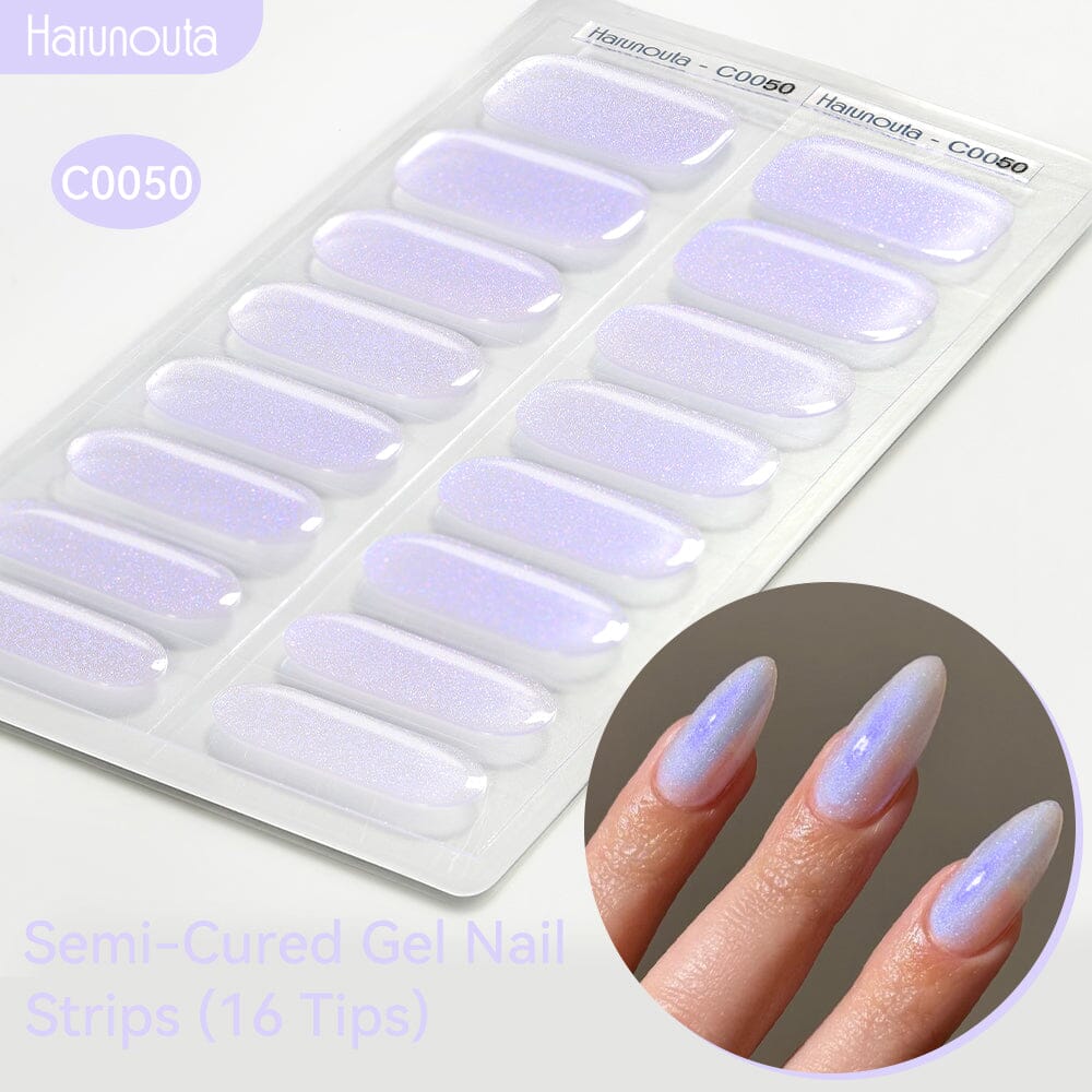 16 Tips Semi-Cured Gel Nail Strips C001-C056 - Image 50
