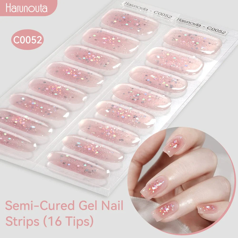 16 Tips Semi-Cured Gel Nail Strips C001-C056 - Image 52