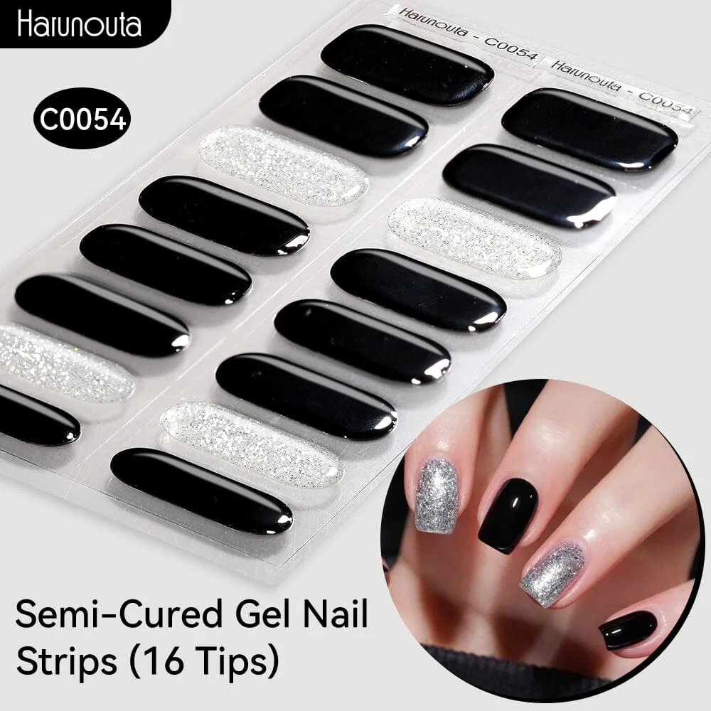 16 Tips Semi-Cured Gel Nail Strips C001-C056 - Image 54